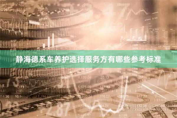 静海德系车养护选择服务方有哪些参考标准
